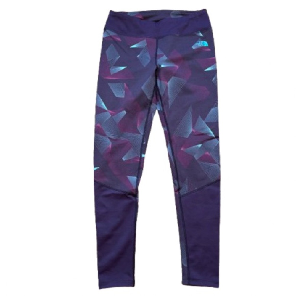 The North Face Flashdry Abstract Geometric Print Leggings Medium Yoga purple